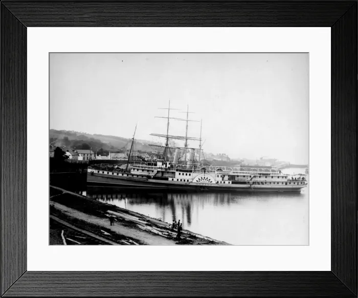 Framed Print : Milford Dock with paddle steamer, Pembrokeshire, South Wales Framed Print : Milford Dock with paddle steamer, Pembrokeshire, South Wales