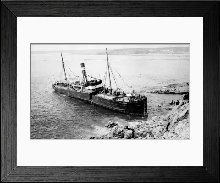 Framed Print : Stranded steamship, Linney Head, Pembrokeshire, South Wales Framed Print : Stranded steamship, Linney Head, Pembrokeshire, South Wales