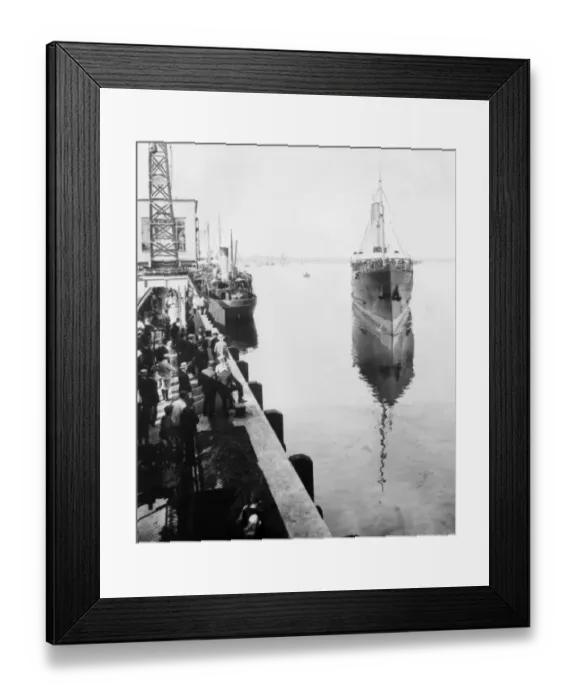 Framed Print : Fishguard Harbour with Irish boat arriving, South Wales Framed Print : Fishguard Harbour with Irish boat arriving, South Wales