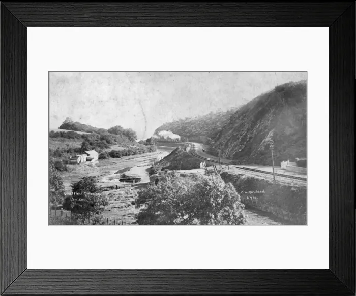 Framed Print : Westfield Crossing, train to Neyland, South Wales Framed Print : Westfield Crossing, train to Neyland, South Wales