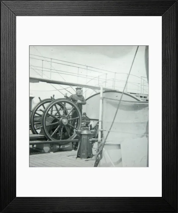 Framed Print : Seaman at the wheel of a ship Framed Print : Seaman at the wheel of a ship
