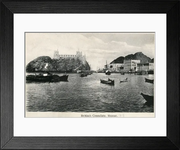 Framed Print : Fort Jalali and the Britis Consulate, Muscat, Oman Framed Print : Fort Jalali and the Britis Consulate, Muscat, Oman