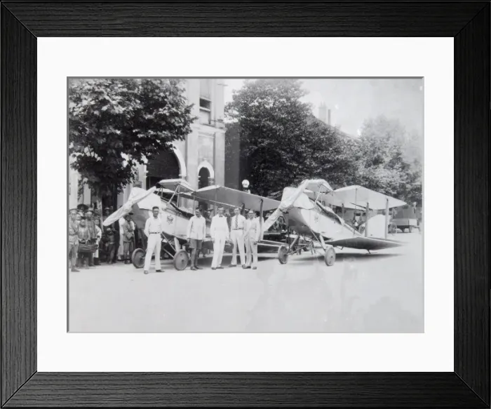 Framed Print : Western men on a trip to the Far East, with aircraft Framed Print : Western men on a trip to the Far East, with aircraft