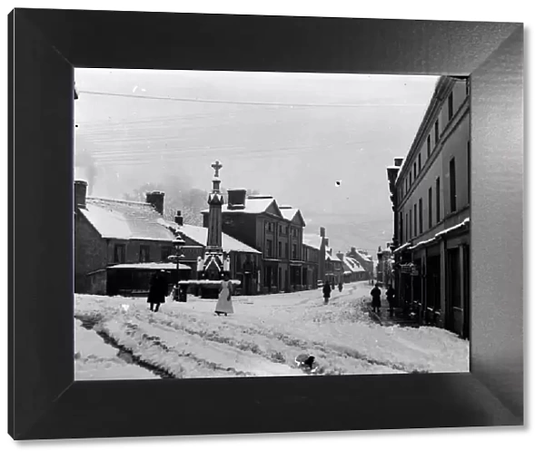 View down the High Street, Crickhowell, Powys, Mid Wales