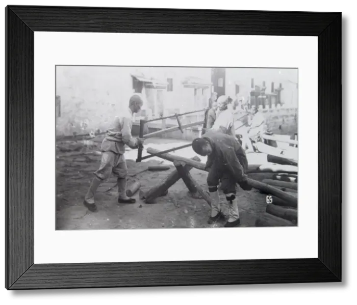 Framed Print : Loggers at work in the Far East Framed Print : Loggers at work in the Far East