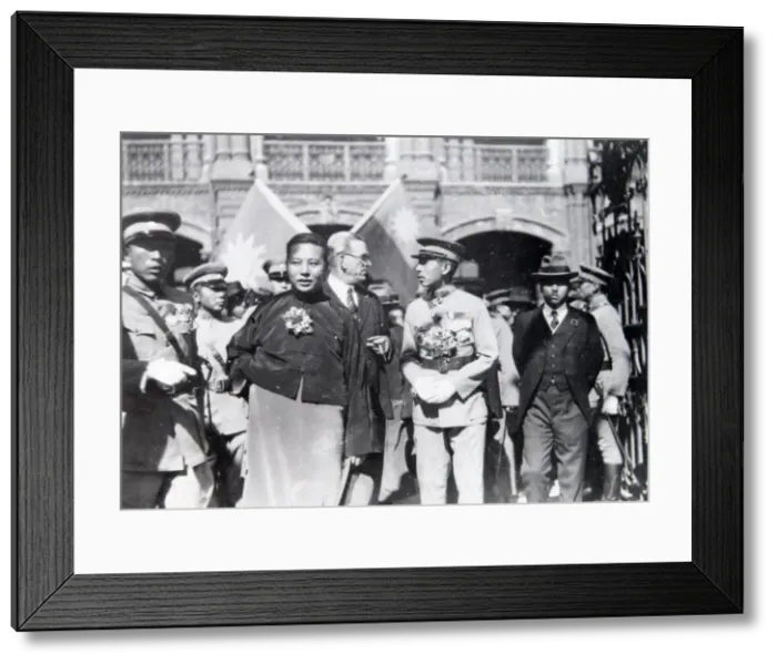 Framed Print : Local military chief and others, Far East Framed Print : Local military chief and others, Far East