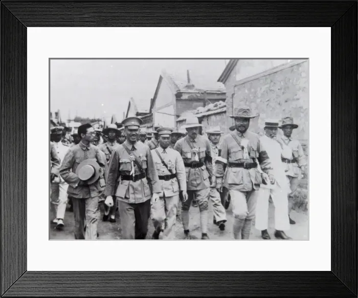 Framed Print : Group of dignitaries walking along a street, Far East Framed Print : Group of dignitaries walking along a street, Far East