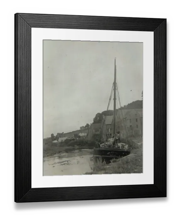Framed Print : Quayside with boat, Haverfordwest, South Wales Framed Print : Quayside with boat, Haverfordwest, South Wales