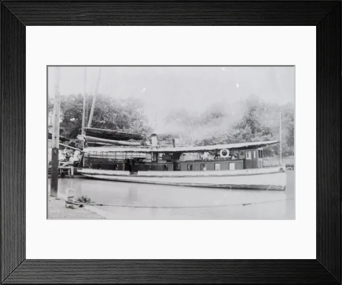 Framed Print : Riverboat on a river in the Far East Framed Print : Riverboat on a river in the Far East