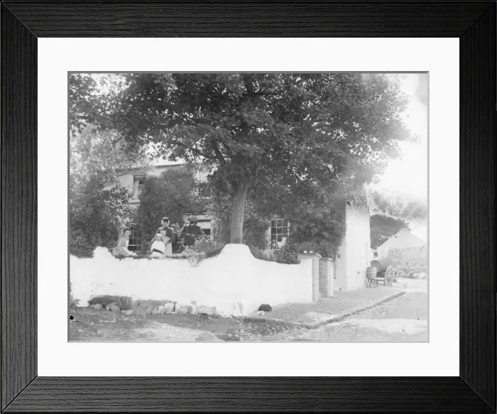 Framed Print : Family outside house, Crickhowell, Powys, Mid Wales Framed Print : Family outside house, Crickhowell, Powys, Mid Wales