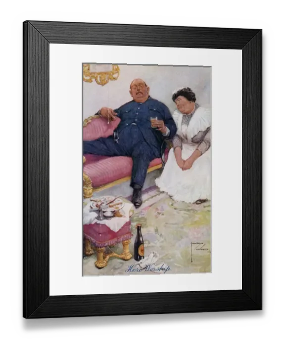 Framed Print : Hero Worship - postcard by Lawson Wood Framed Print : Hero Worship - postcard by Lawson Wood