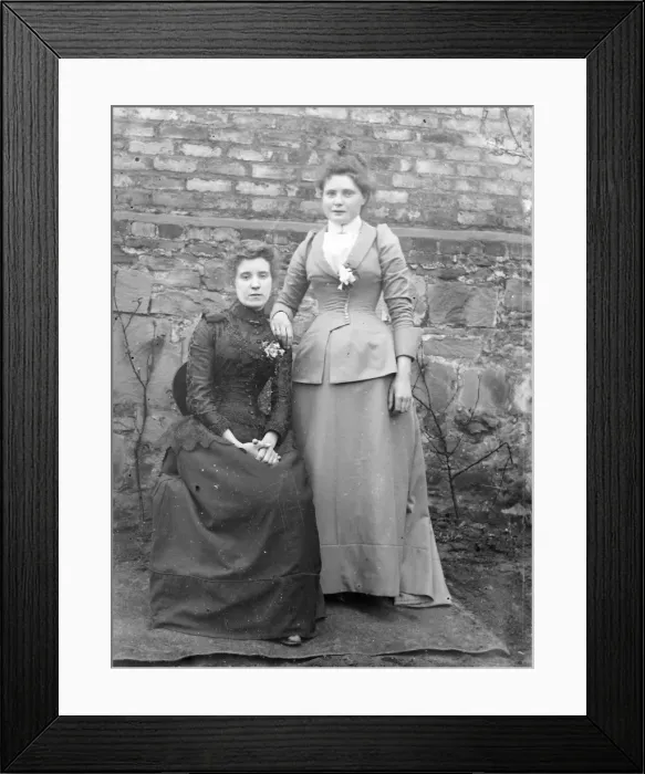 Framed Print : Two sisters in a garden, Mid Wales Framed Print : Two sisters in a garden, Mid Wales