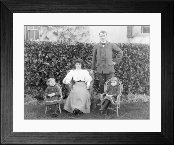 Framed Print : Edwardian family group in garden, Mid Wales Framed Print : Edwardian family group in garden, Mid Wales