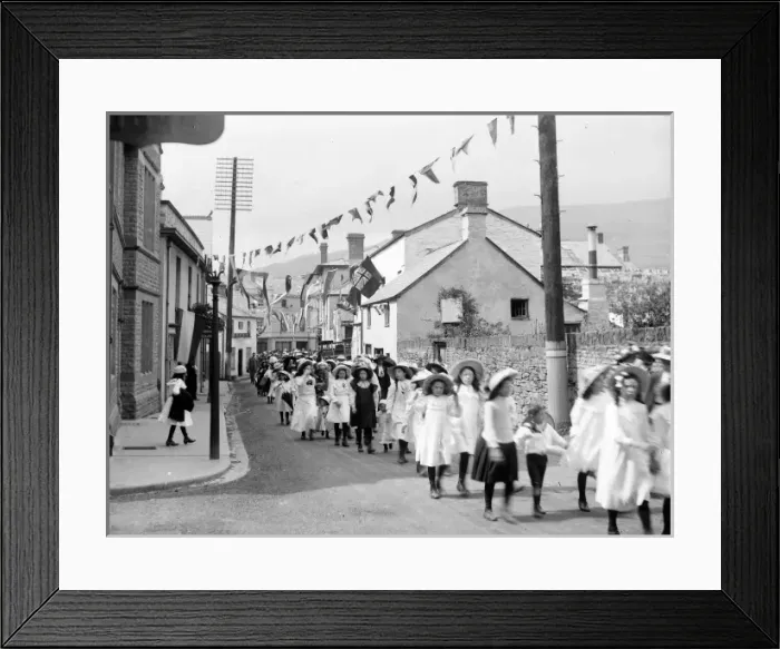 Framed Print : Schoolgirls parading, Crickhowell, Powys, Mid Wales Framed Print : Schoolgirls parading, Crickhowell, Powys, Mid Wales