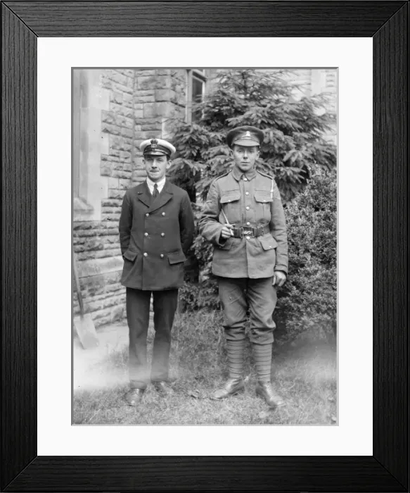 Framed Print : Two brothers in uniform, prepared for war Framed Print : Two brothers in uniform, prepared for war