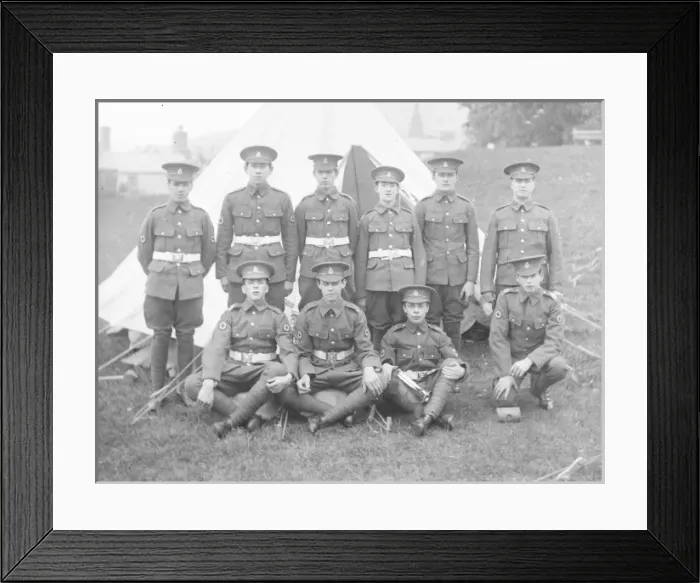 Framed Print : Group of Red Cross servicemen outside a tent Framed Print : Group of Red Cross servicemen outside a tent