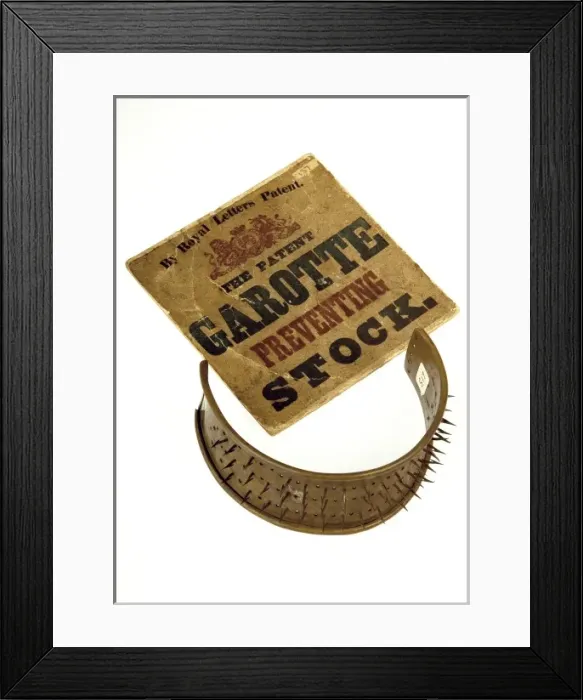 Framed Print : Protective collar against garrotting Framed Print : Protective collar against garrotting