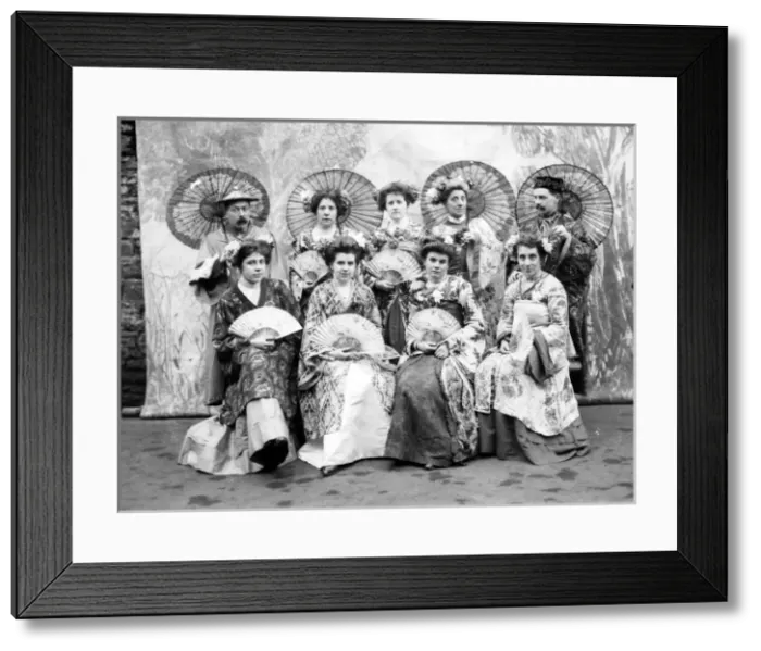 Framed Print : Edwardian performers in oriental costume, Mid Wales Framed Print : Edwardian performers in oriental costume, Mid Wales