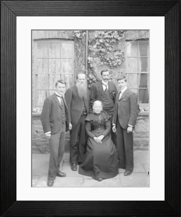 Framed Print : Edwardian family group of five, Mid Wales Framed Print : Edwardian family group of five, Mid Wales