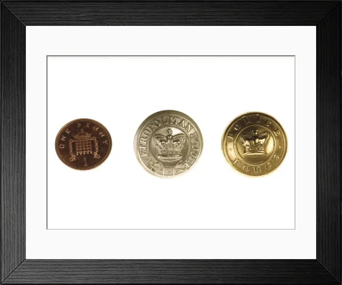 Framed Print : Metropolitan Police buttons Framed Print : Metropolitan Police buttons