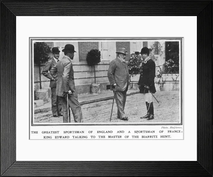 Framed Print : Edward VII with the master of the Biarritz hunt Framed Print : Edward VII with the master of the Biarritz hunt