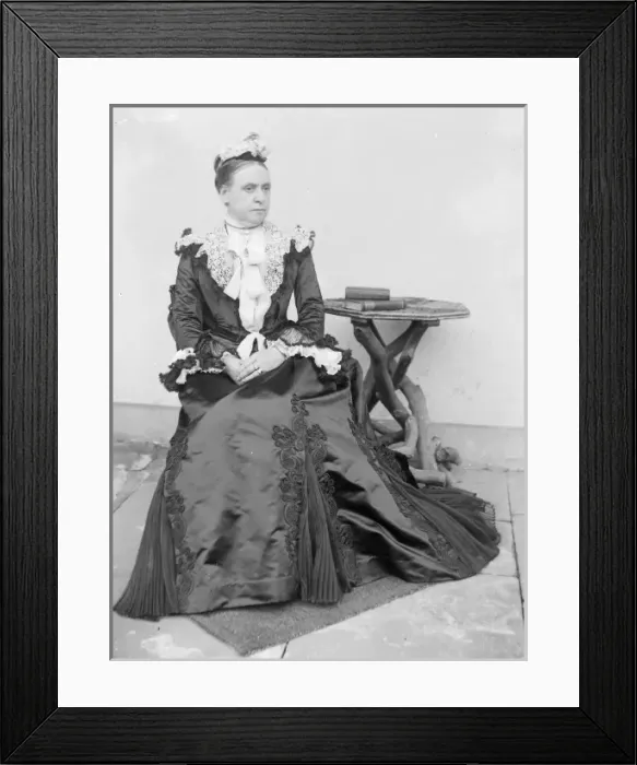 Framed Print : Middle aged woman in Victorian style costume, Mid Wales Framed Print : Middle aged woman in Victorian style costume, Mid Wales