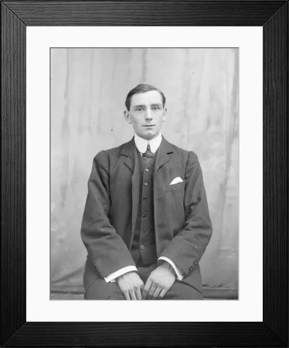 Framed Print : Young man in studio photo, Mid Wales Framed Print : Young man in studio photo, Mid Wales