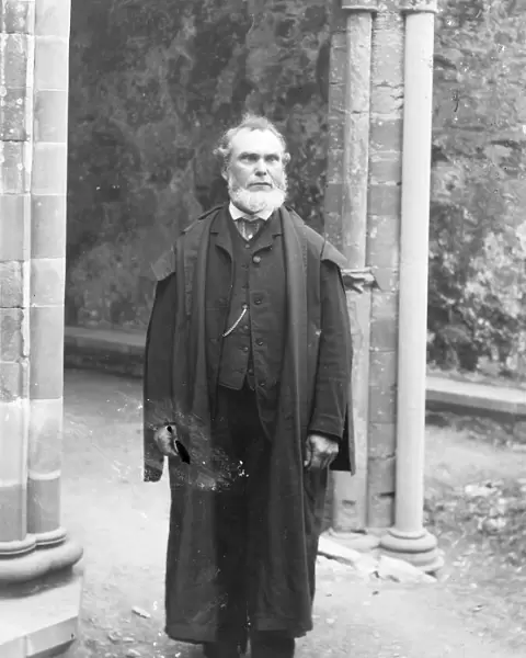 Edwardian schoolmaster in academic gown, Mid Wales