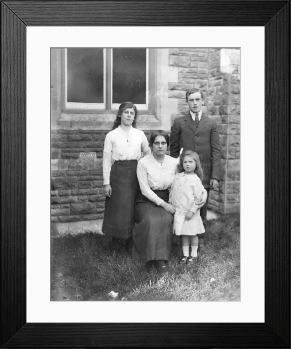 Framed Print : Mother and three children, Mid Wales Framed Print : Mother and three children, Mid Wales