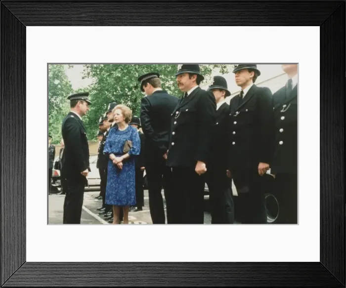 Framed Print : Mrs Thatcher visiting the Metropolitan Police Framed Print : Mrs Thatcher visiting the Metropolitan Police