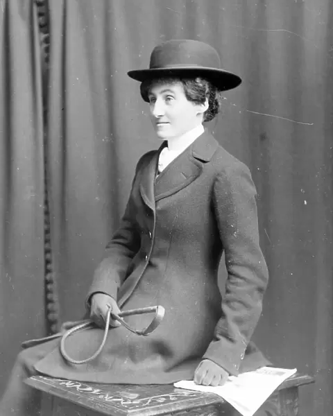 Foxhunting lady in studio photo, Mid Wales