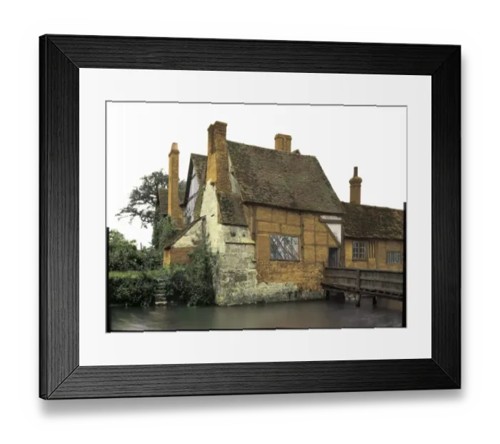 Framed Print : Old timbered house by a river Framed Print : Old timbered house by a river