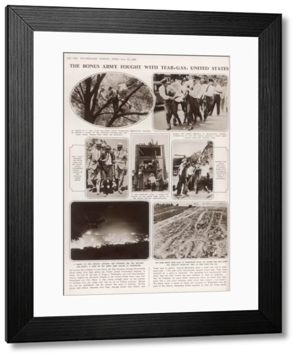 Framed Print : Bonus Army fought with tear-gas Framed Print : Bonus Army fought with tear-gas