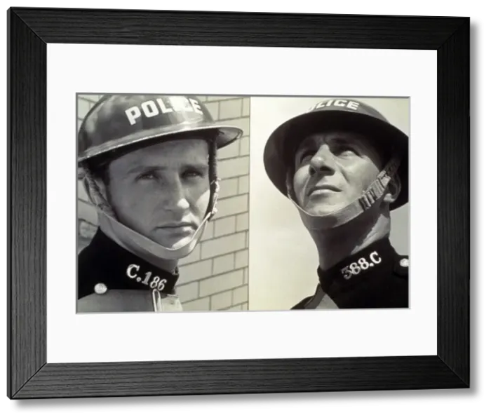 Framed Print : Policemen in wartime tin helmets Framed Print : Policemen in wartime tin helmets