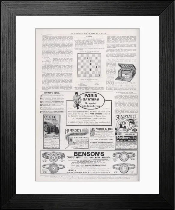 Framed Print : Back cover of the Illustrated London News Framed Print : Back cover of the Illustrated London News