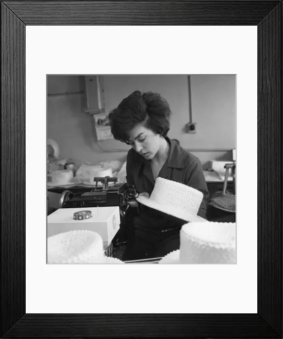 Framed Print : Millinery, hat manufacturing, Luton Framed Print : Millinery, hat manufacturing, Luton