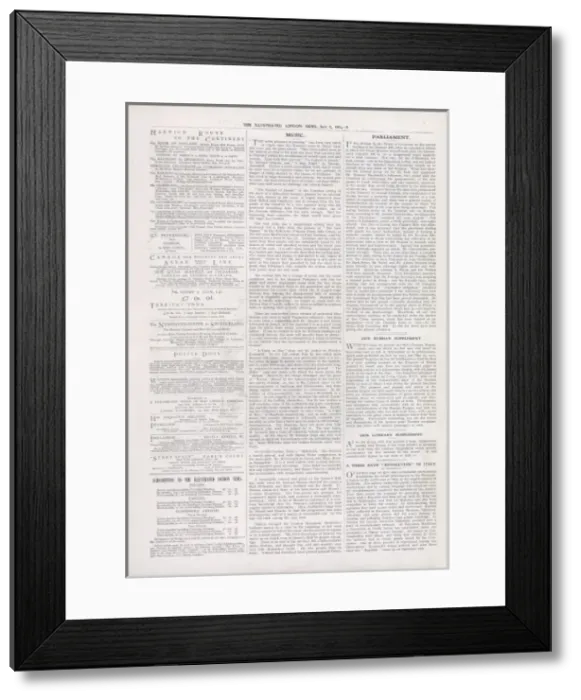 Framed Print : Inside cover of the Illustrated London News Framed Print : Inside cover of the Illustrated London News