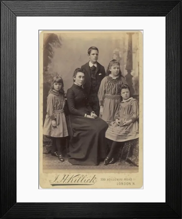 Framed Print : Edwardian mother and four children Framed Print : Edwardian mother and four children