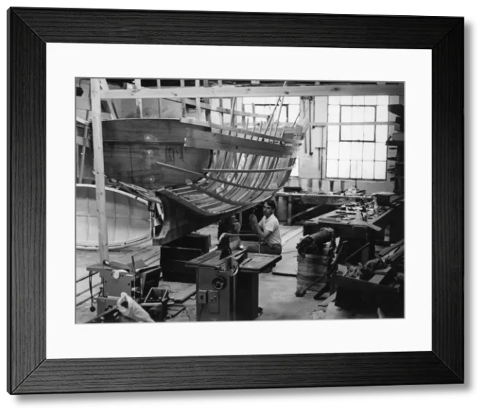 Framed Print : Building a fishing boat, St Ives, Cornwall Framed Print : Building a fishing boat, St Ives, Cornwall