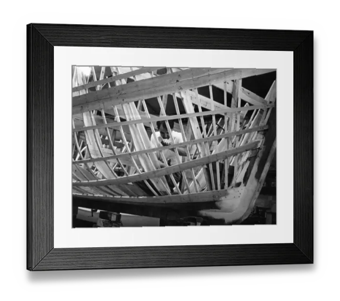 Framed Print : Building a fishing boat, St Ives, Cornwall Framed Print : Building a fishing boat, St Ives, Cornwall