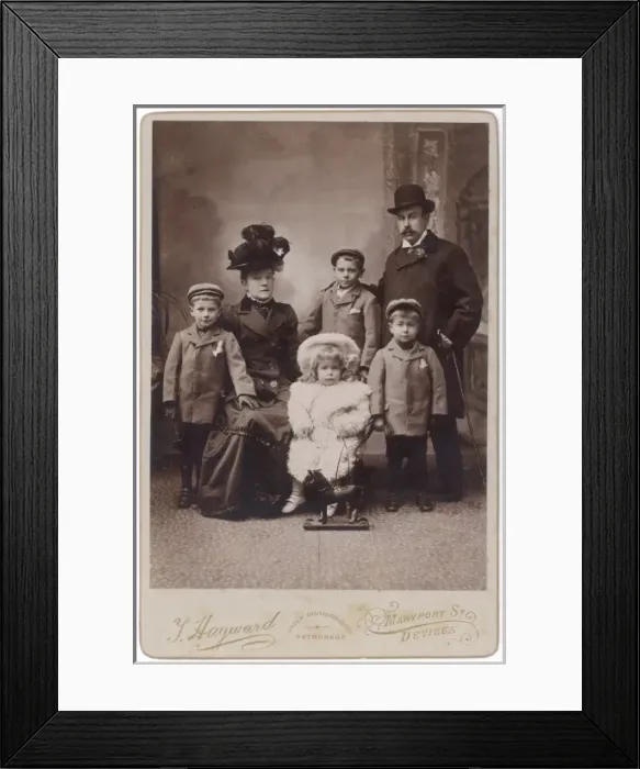 Framed Print : Edwardian family of six Framed Print : Edwardian family of six
