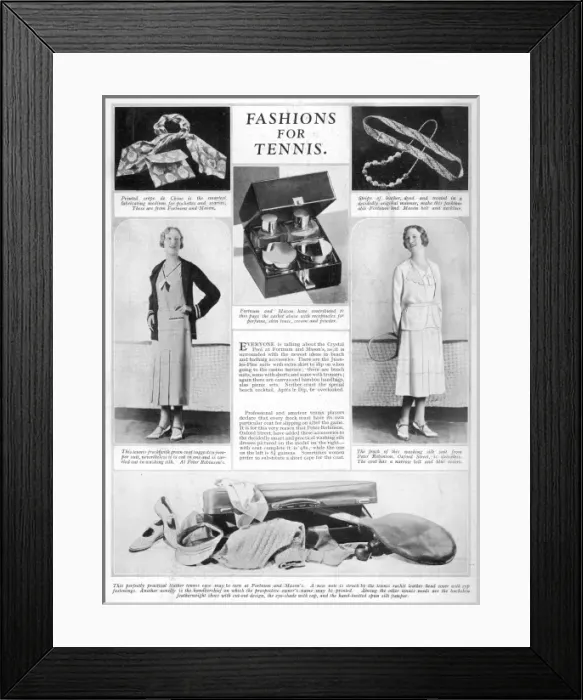 Framed Print : Fashions for Tennis Framed Print : Fashions for Tennis