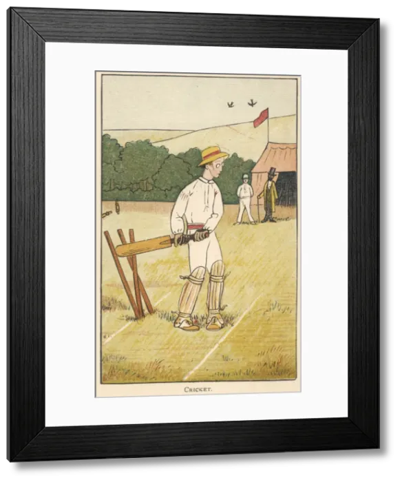 Framed Print : Shortsighted young cricketer is bowled out Framed Print : Shortsighted young cricketer is bowled out