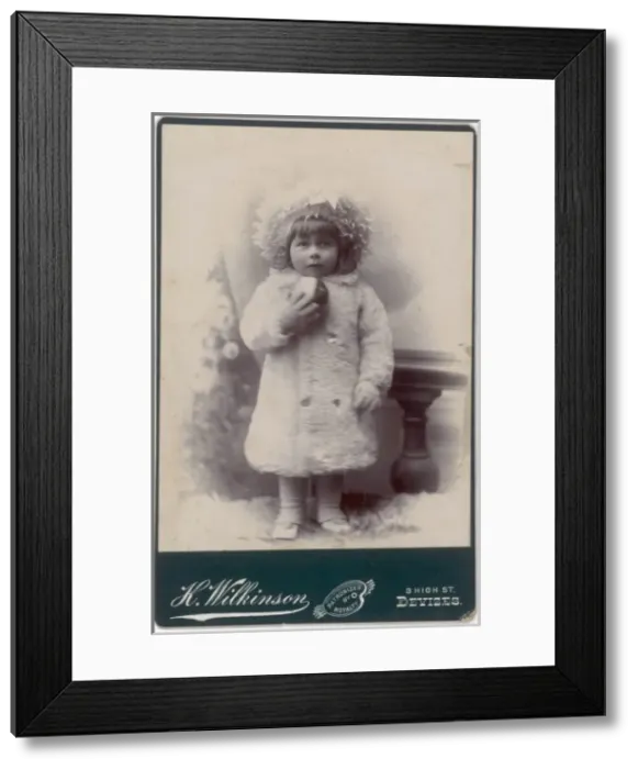 Framed Print : Edwardian girl in a white fur coat and hat Framed Print : Edwardian girl in a white fur coat and hat