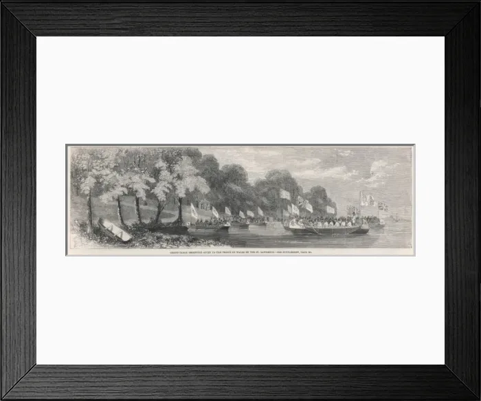 Framed Print : Grand canoe reception on the St Lawrence River Framed Print : Grand canoe reception on the St Lawrence River