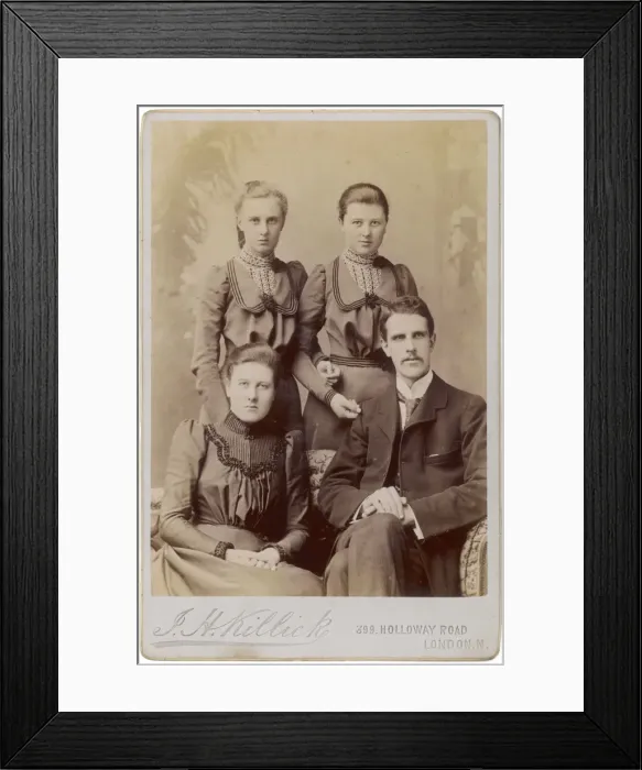 Framed Print : Edwardian family of four Framed Print : Edwardian family of four