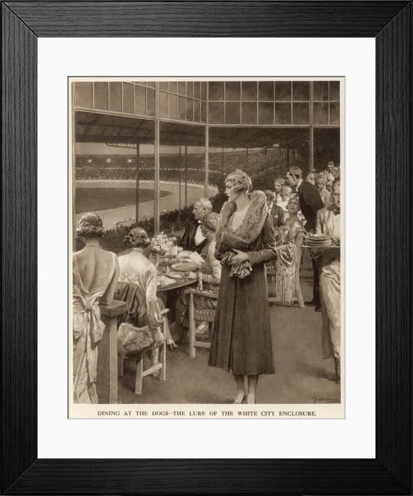 Framed Print : Dining at the Dogs, 1932 Framed Print : Dining at the Dogs, 1932