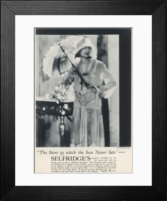 Framed Print : Woman in a summer dress from Selfridge s Framed Print : Woman in a summer dress from Selfridge s