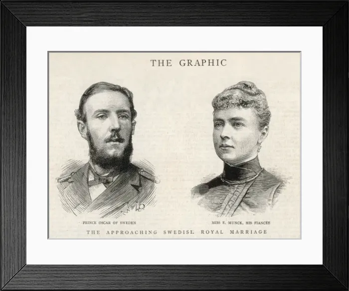 Framed Print : Prince Oscar of Sweden and his fiance, Miss E. Munck Framed Print : Prince Oscar of Sweden and his fiance, Miss E. Munck