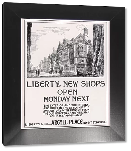 Advertisement for Libertys new shops, London